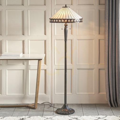 Check Standing Lamp Interiors Fargo Tiffany Multicolor Glass 157.5 cm 70936