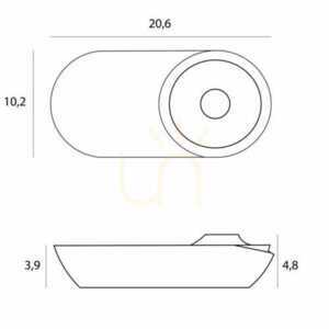 Plafon Max Light Vector C0267 biały LED 10W 3000K 20,6x10,2 cm small 3