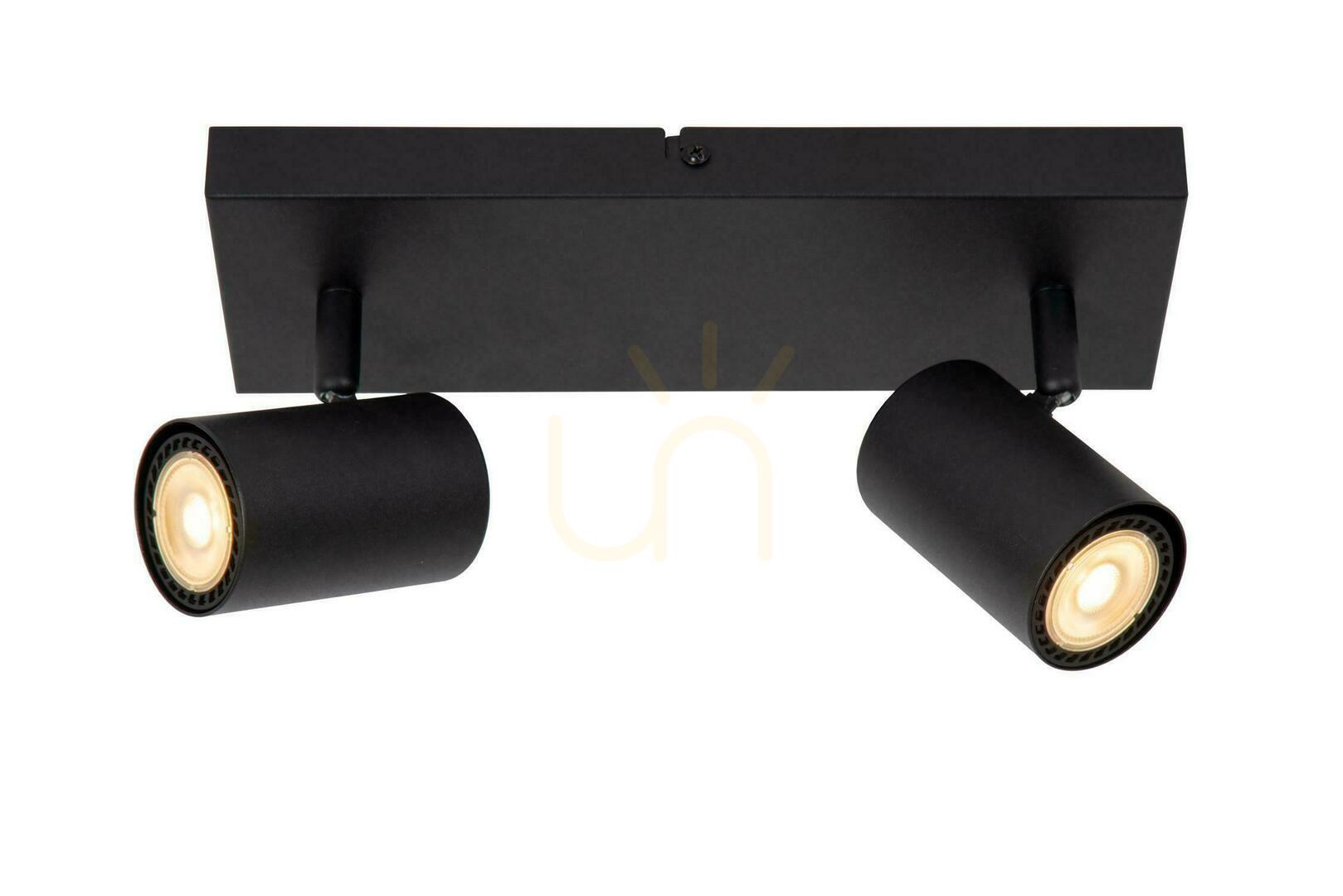 Lucide AMIGO plafon zwart 2-lichts GU10 modern 53910/02/30