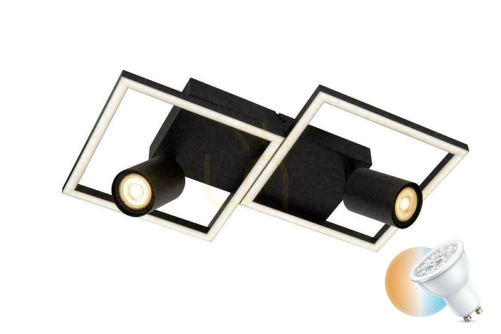 Lucide Arianne black ceiling light 2×GU10 40 cm 53102/24/30