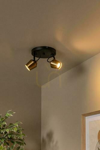 Check Lucide EMILE ceiling spotlight 2xGU10 gold-black metal 20 cm 51901/02/02