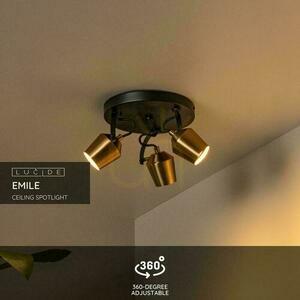 Lucide Emile plafond 3-lichts goud zwart GU10 LED 23 cm 51901/13/02 small 2