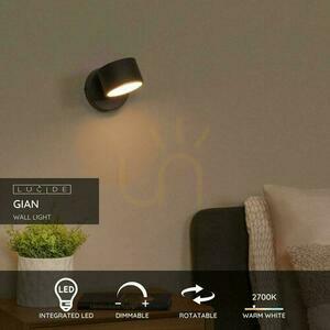 Lucide GIAN black metal LED wall light 44217/08/30 small 2