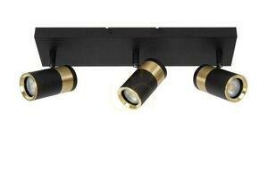 Lucide GORIK black ceiling spotlight with gold accents 3xGU10 53909/03/30 small 1