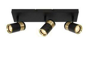 Lucide GORIK black ceiling spotlight with gold accents 3xGU10 53909/03/30 small 6