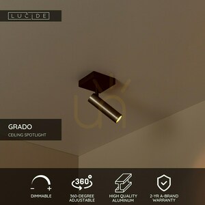 Lucide GRADO ceiling spotlight, grey aluminium, 1×GU10 (MR11), 22974/01/15 small 4