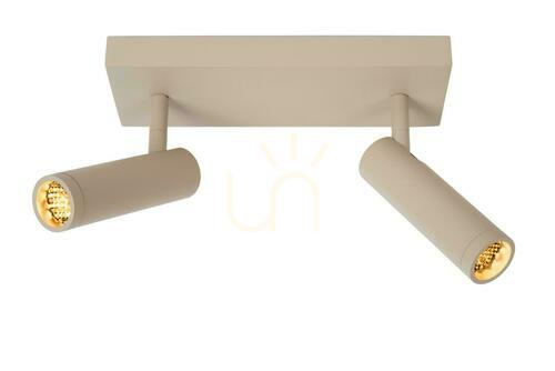 Check Lucide Grado plafondlamp bruin 2-lichts aluminium 22974/02/41