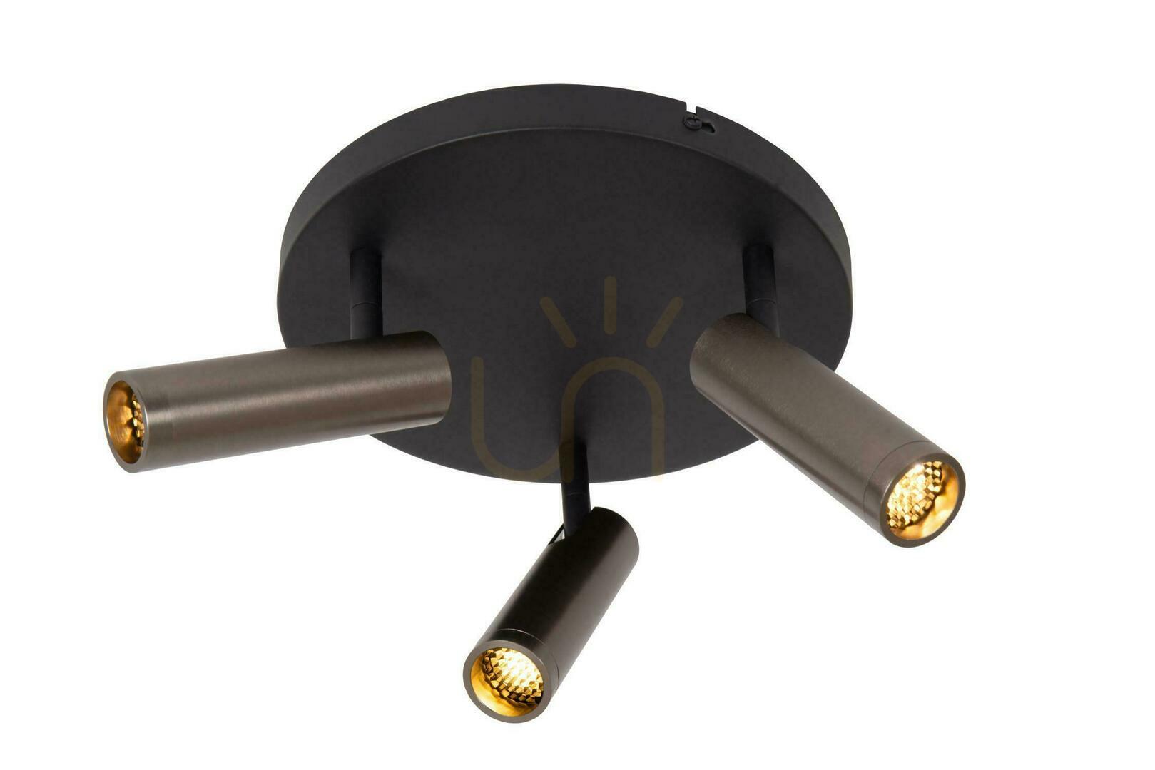 Lucide GRADO Plafondlamp Grijs 3-Lichts Aluminium 25 cm 22974/13/15