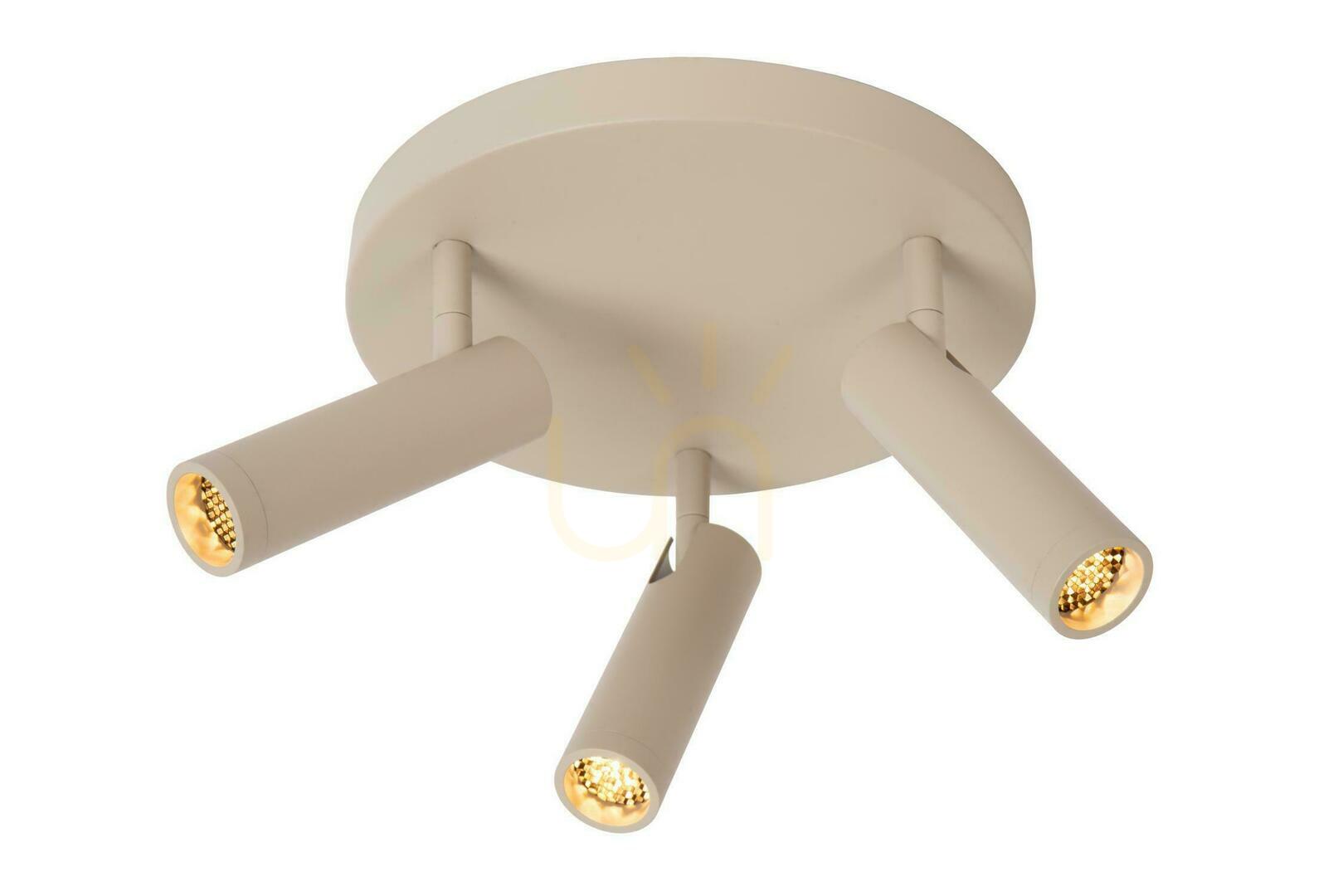 Lucide Grado plafondspot bruin 3 lichts aluminium 25 cm 22974/13/41