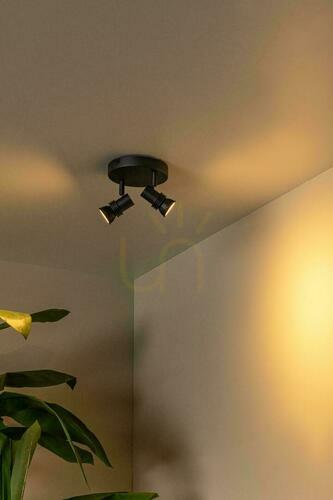 Check Lucide KIANTI Ceiling Spotlight Black 2x GU10 Metal 15 cm 53901/12/30