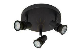 Lucide KIANTI black ceiling spotlight, 3 adjustable GU10 heads, metal, Ø 21 cm 53901/13/30 small 1