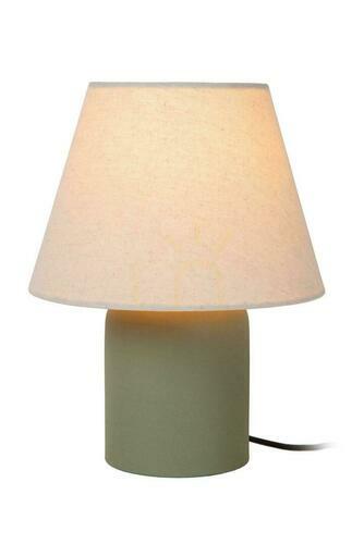 Check Lucide MACIA Green Ceramic Linen Japandi Table Lamp 06527/01/33