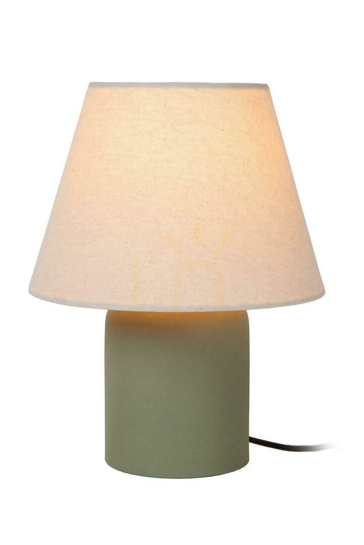 Lucide MACIA Green Ceramic Linen Japandi Table Lamp 06527/01/33