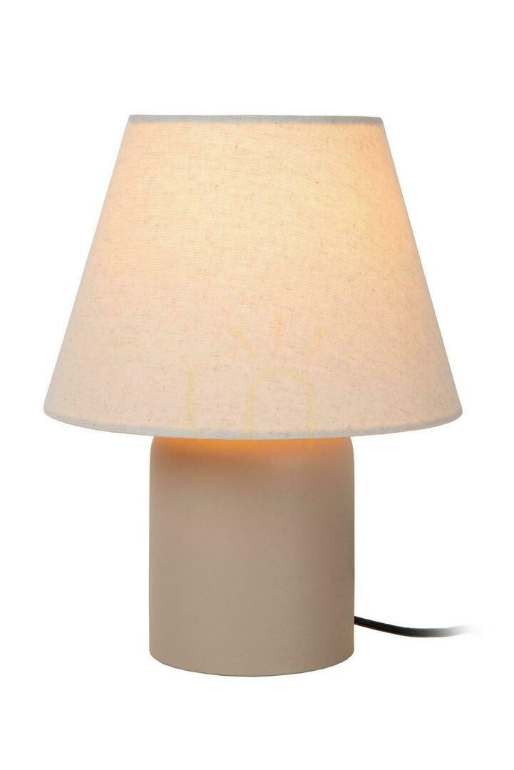 Lucide MACIA Japandi Beige Ceramic Linen Table Lamp 06527/01/38
