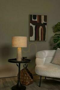 Lucide NIMUE Taupe Travertine and Linen Table Lamp 05556/81/41 small 2