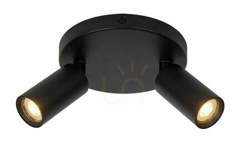 Check Lucide RITMO plafondlamp zwart aluminium 2-lichts 15 cm 09942/12/30