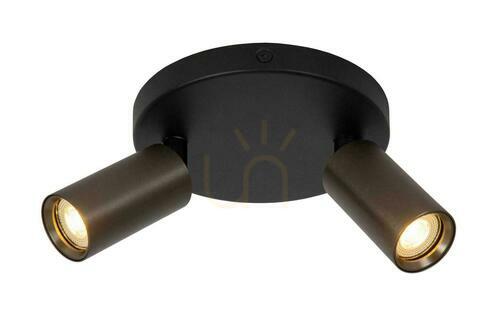 Check Lucide RITMO plafondlamp bruin zwart aluminium 2-lichts 15 cm 09942/12/97
