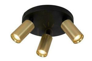 Lucide RITMO 09942/13/02 ceiling spotlight, matt gold/black, 3×GU10-MR11, Ø18 cm small 0