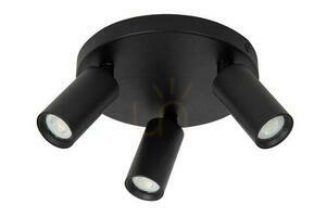Lucide RITMO black ceiling spotlight, 3×GU10 (MR11), Ø18 cm, 09942/13/30 small 1