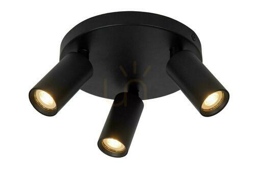 Check Lucide RITMO plafondspot zwart aluminium 3-lichts 18 cm 09942/13/30