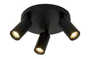 Lucide RITMO black ceiling spotlight, 3×GU10 (MR11), Ø18 cm, 09942/13/30 small 0