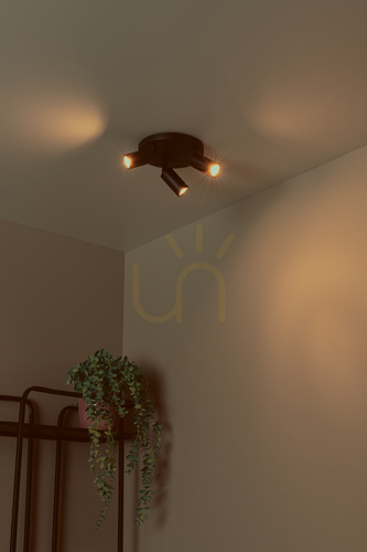 Check Lucide RITMO black ceiling spotlight, 3×GU10 (MR11), Ø18 cm, 09942/13/30