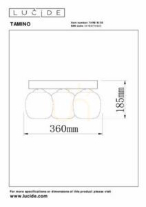 Lucide TAMINO zwarte LED plafondlamp 3-lichts 36 cm 74119/15/30 small 4
