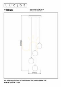 Lucide TAMINO Black/Smoke Grey LED Pendant Light 4 × 5.2 W Ø 36 cm 74419/20/30 small 7