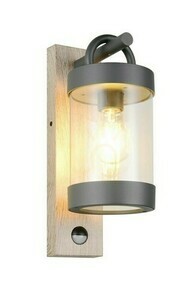 Trio SAMBESI 204169135 E27 outdoor wall light with motion sensor, wood effect small 0