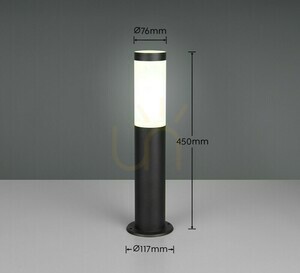 TRIO TRIOTO 509760132 garden bollard light, matt black, 45 cm, E27 small 2