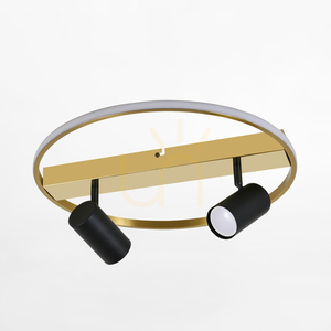 Zuma Line VIENNA CL231045 ceiling light, black and gold, LED ring and two spotlights small 0