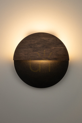 Check Sigma LUNA S wall light black/wenge plywood LED 7W 40860