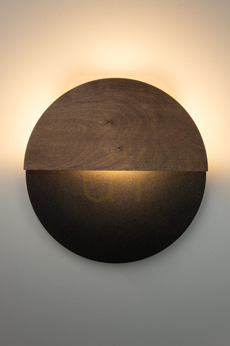 Check Sigma LUNA M wall light black/wenge plywood LED 7W 40864