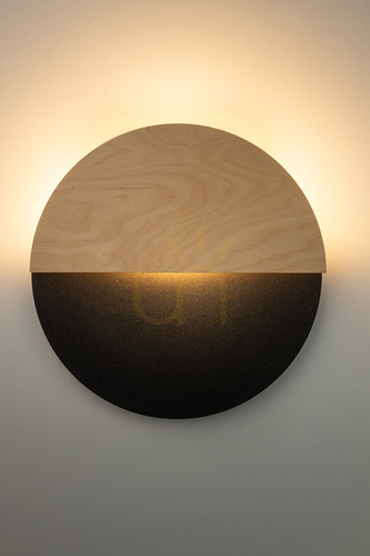 Check Sigma LUNA M wall light black/oak plywood LED 7W 40865