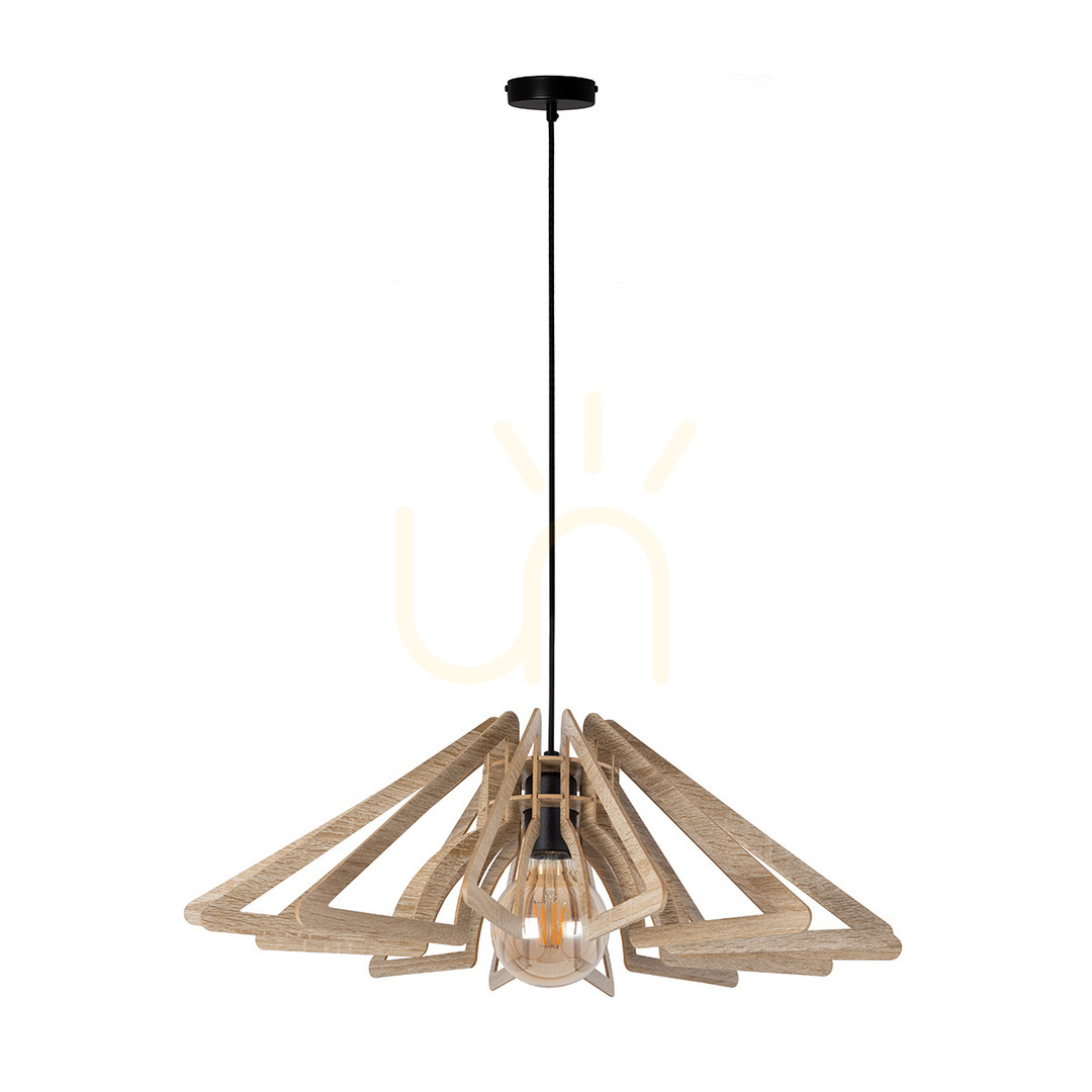Pendelleuchte Sigma Spring 1xE27 schwarz Eiche 57 cm SKU 40956