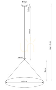 Pendant Light Sigma VESUVIO 3xE27 Grey Black 70 cm SKU 41053 small 1