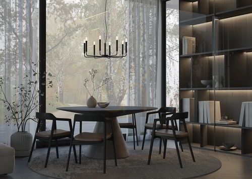 Check Nowodvorski ORTO 11460 black chandelier, 8 × E14, 73 cm