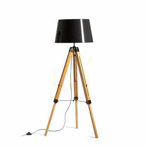 Rendl ALVIS/RIDICK R14501 floor lamp – bamboo, black shade with gold interior small 5