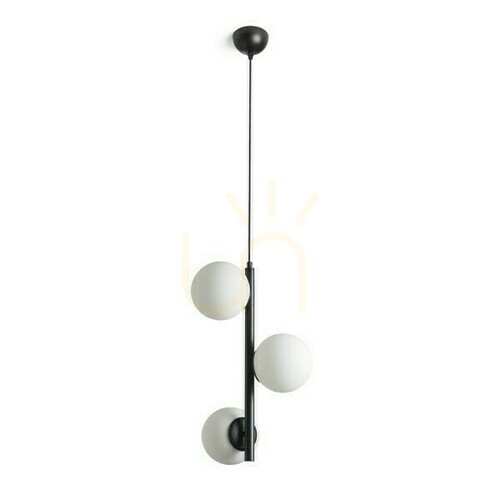 Check Etheria Pendant Lamp Black Opal Glass 230 V Led E27 3x11 W.