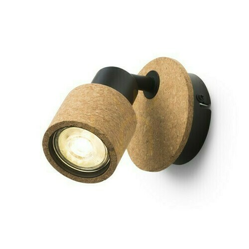 Check Surface Mounted Astra Wall Lamp Cork/Black 230 V Led Gu10 4.5 Watt.
