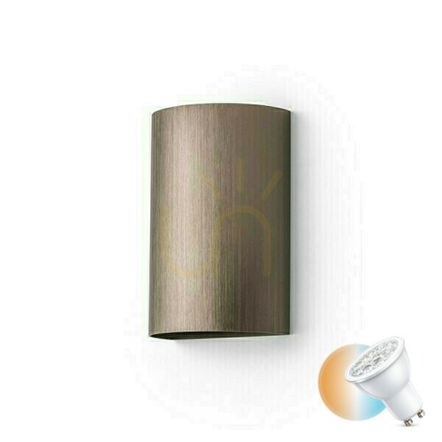 Check Rendl CAPRI R up/down wall light, brushed bronze, 2x GU10 max. 9 W