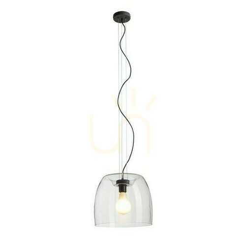 Check Orlando 35 Pendant Lamp Transparent Glass/Black 230 V Led E27 24 W.