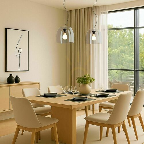 Check Rendl ORLANDO 35 R14395 pendant light – clear glass, black, E27
