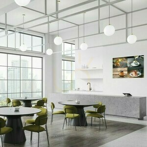 Rendl BOULDER 30 pendant light in opal glass and brushed brass, E27, R14394 small 1