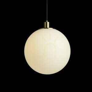 Rendl BOULDER 30 pendant light in opal glass and brushed brass, E27, R14394 small 4