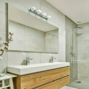 Bathroom wall light Rendl Domino IV chrome / opal glass 4x G9 max 6W IP44 small 2