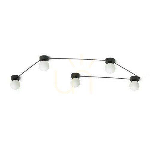Check Plafond Vela V Ceiling Black Opal Glass 230 Led G9 5x6 W.
