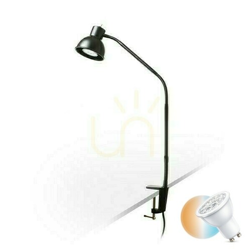 Check Harmony Table Lamp with Desk Clamp Black 230 V Led Gu10 8 Watt.