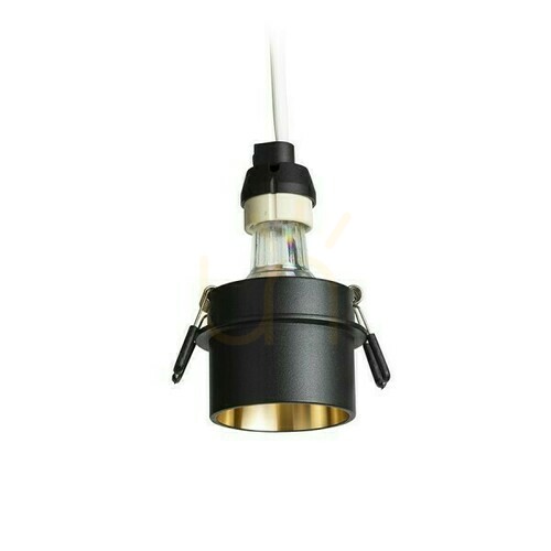 Check Orta Recessed Ceiling Lens Black/Gold 230 V Led Gu10 9 W.