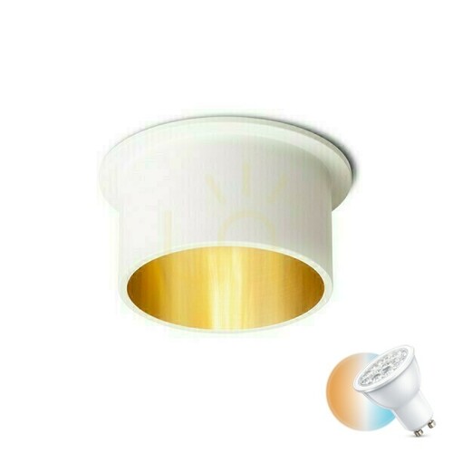 Check Orta Recessed Ceiling Lens White/Gold 230 V Led Gu10 9 W.